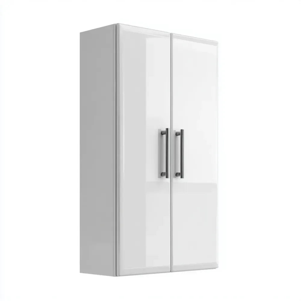 Wardrobe Gloss Finish 90x60x200 cm - White - Modern Design